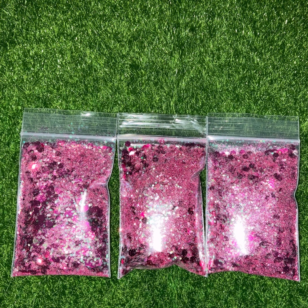 CHUNKY GLITTERS 3 bags of shiny glitters for makeup nails diy